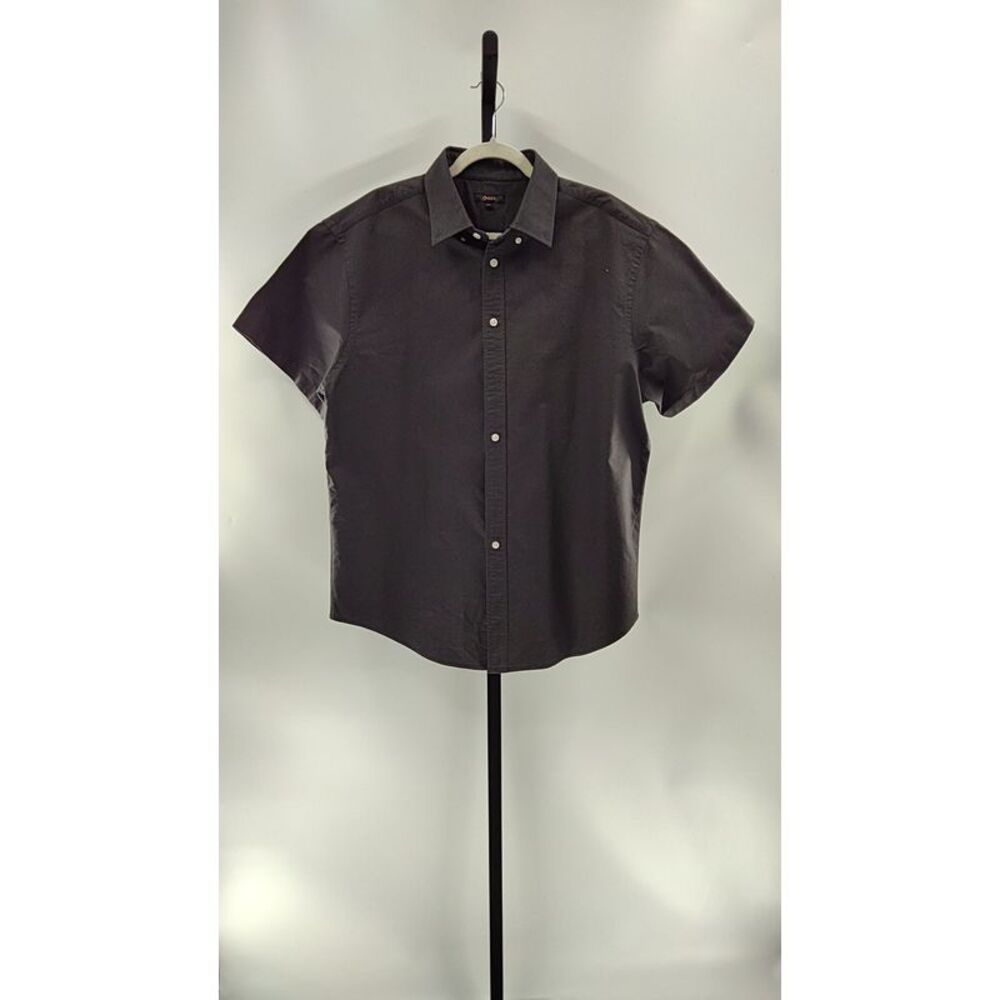 Quince Men 100% Organic Cotton Short Sleeve Oxford Shirt Sleeved Top Silver XXL
